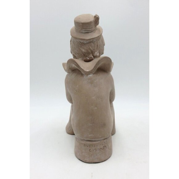 AUSTIN PRODUCTIONS Inc 1980 Boy Clown Sitting Sculpture Statue Vintage 9" Tall - Picture 3 of 10